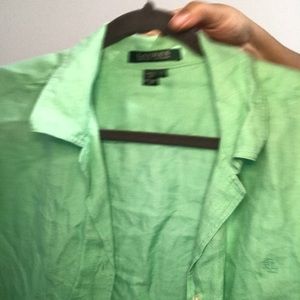 RLl lime green Linen shirt